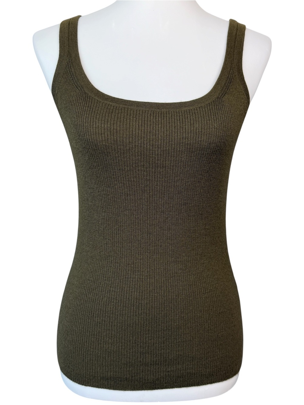 Ralph Lauren Black Label Cashmere Cami Tank Top Womens Large Olive Green